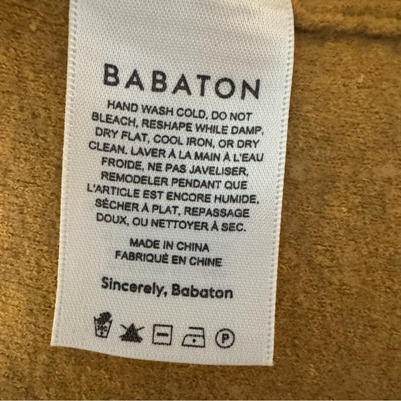 Aritzia Babaton LANCE Cardigan Wool Linen Blend Mustard Yellow Size Small - Picture 6 of 13